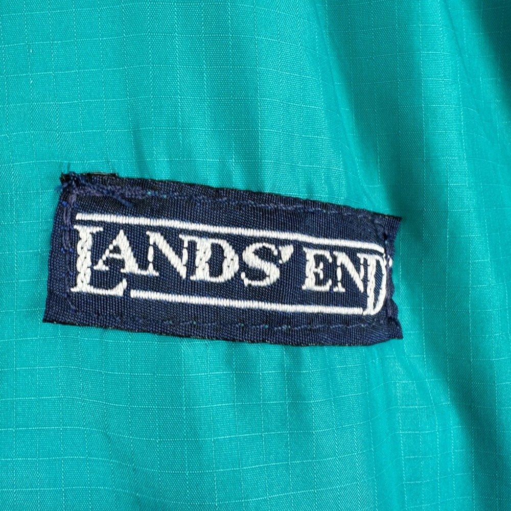 Vintage Lands End Womens M Squall Jacket Retro Teal Blue Made in U.S.A. - Picture 9 of 15